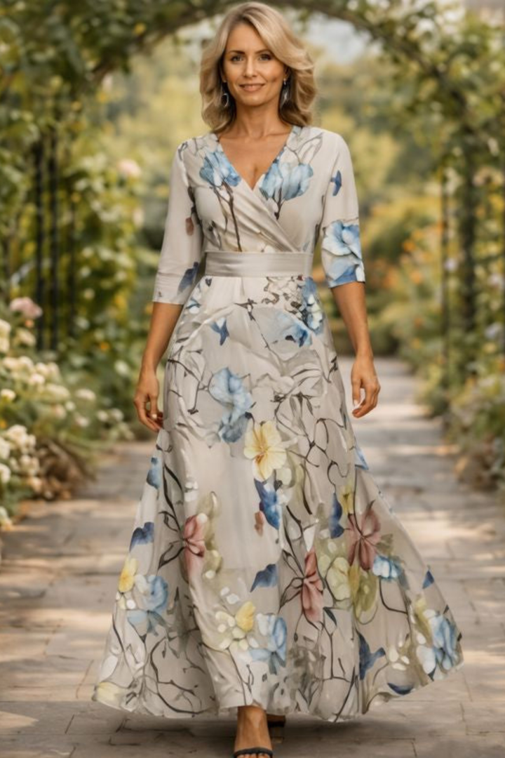 Lillian | Flowing wrap maxi dress