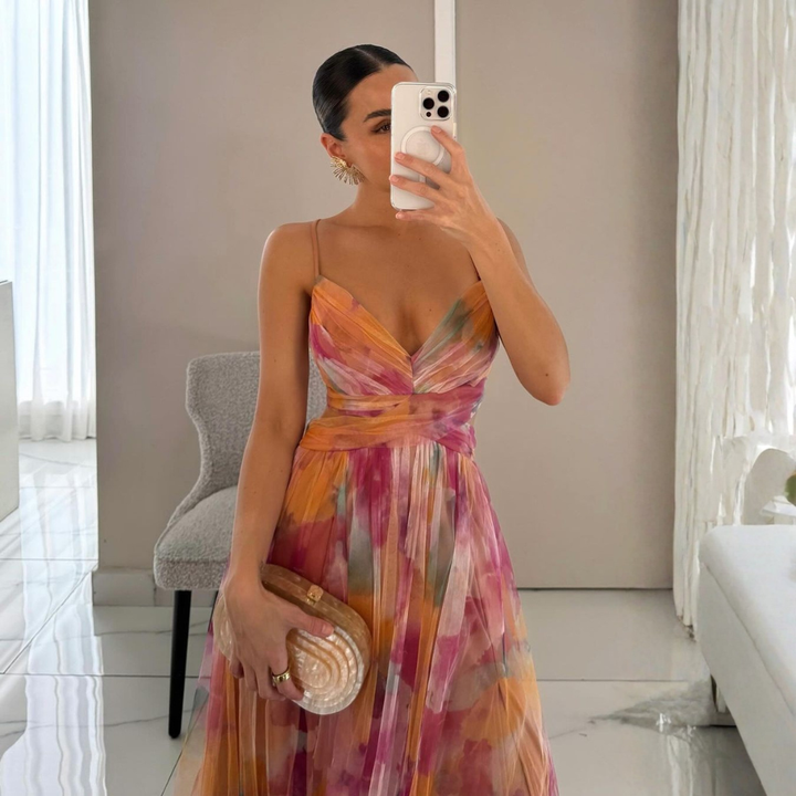 Giselle | Enchanting Floral Print Maxi Dress