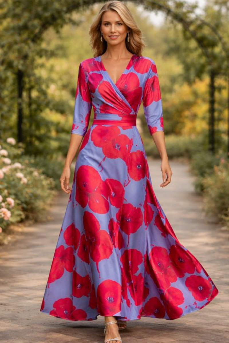 Lillian | Flowing wrap maxi dress