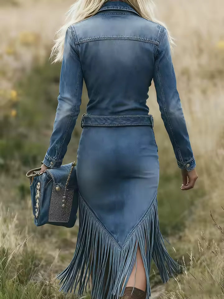 Valentina - Elegant Denim Dress