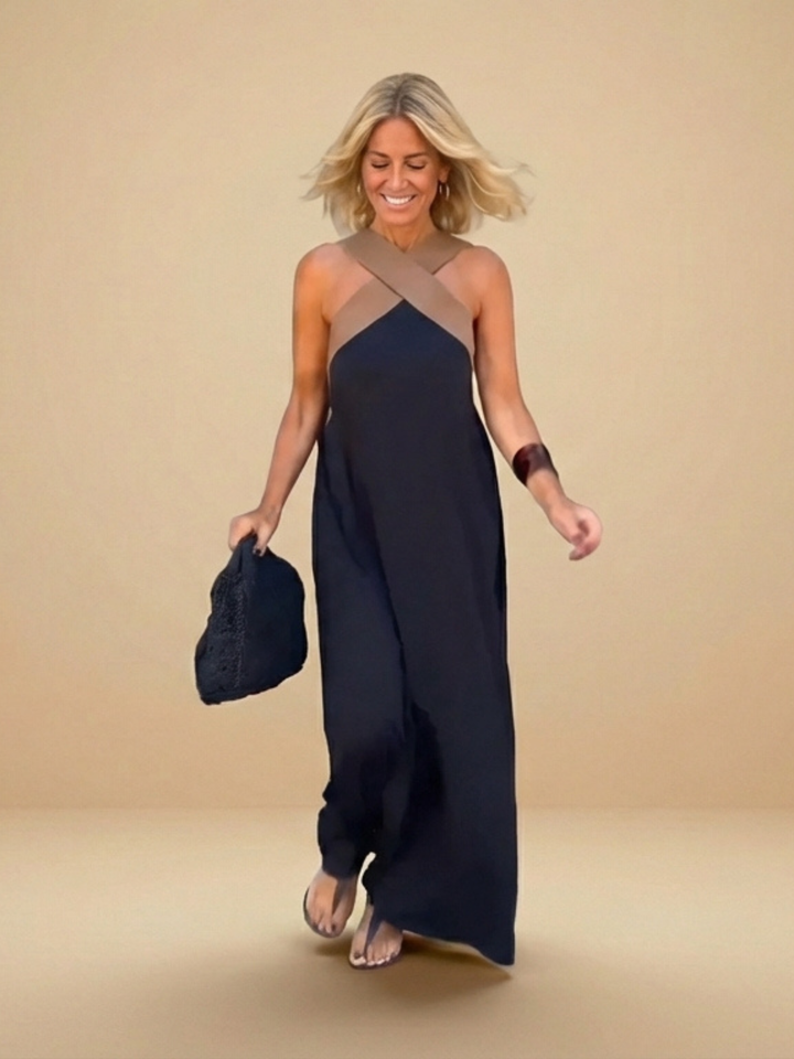 DELPHINE | DRESS WITH CROSSED CUT
